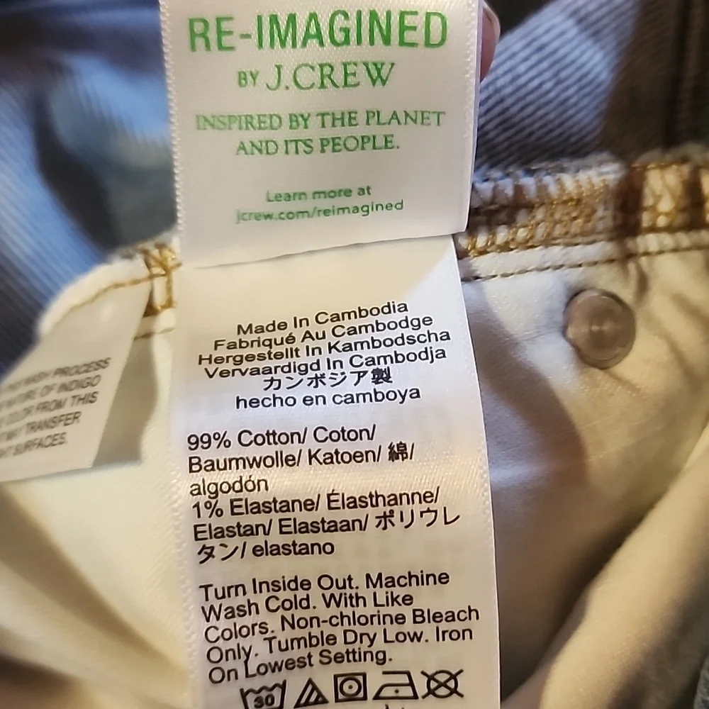 Womens J.Crew Jeans Size 26 RE-96-IDG Inseam 28in Straight Leg Cotton